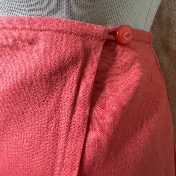 VTG 📌Casual W.E.A.R Maxi Linen Wrap Skirt with Gold Braid - Picture 4 of 16